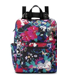 Loyola Backpack Shoulder Bag - Eco Twill - Black Flower Power