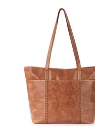 Metro Tote - Leather - Tobacco Floral Embossed