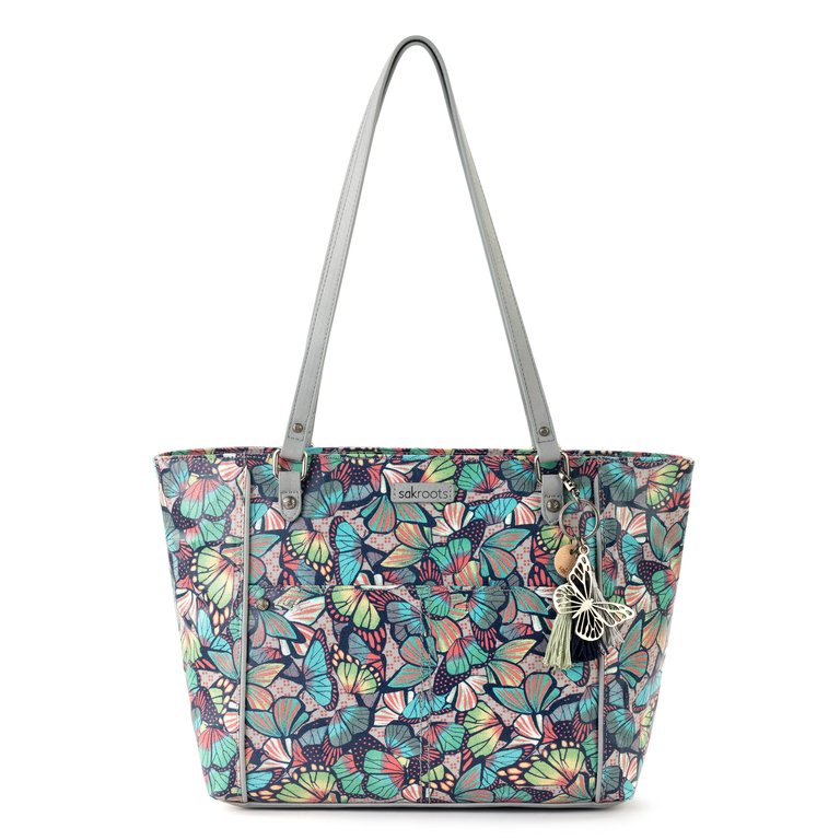 Metro Tote - Canvas - Navy Butterfly Bloom
