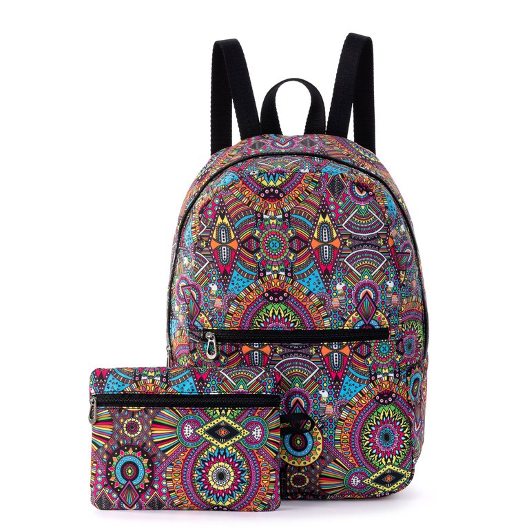 On The Go Packable Backpack - Rainbow Wanderlust