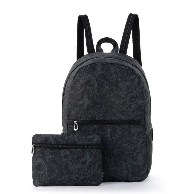 On The Go Packable Backpack - Black Tonal Spirit Desert