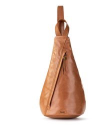 On The Go Sling Backpack - Leather - Tobacco