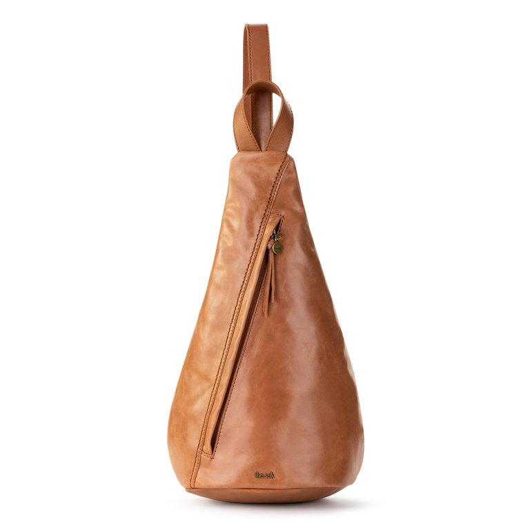 On The Go Sling Backpack - Leather - Tobacco