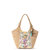 Roma Small Shopper - Straw - Pinkberry In Bloom