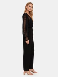 Bernadette Flocked Tulle and Crepe Jumpsuit