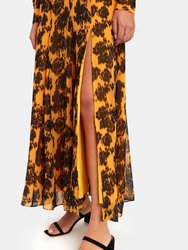 Jacqui Silk Mock Neck Maxi Dress