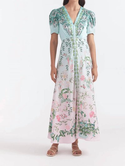 Saloni Lea Long Dress In Willow Garden product