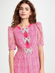 Women Jamie Rhinestone Pearl Embellishment Mini Dress - Pink