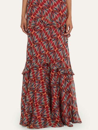 Saloni Women Silk Gerorgette Tiered Ruffled Maxi Dress 2020-Topaz product