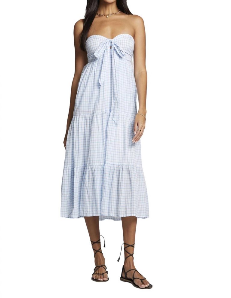 Camden Midi Dress In Sky Plaid - Sky Plaid