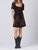 Gracie Velvet Short Slv Mini Dress In Fossil Brown - Fossil Brown