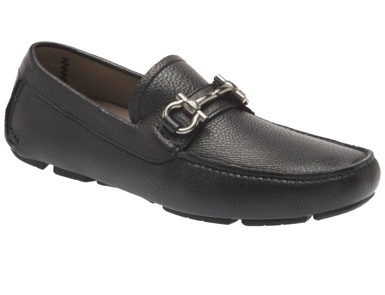 Men's Parigi Gancini Leather Shoes In Black - Black