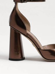 Cristine Ankle Strap Block Heel - Bronze Metallic