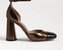 Cristine Ankle Strap Block Heel - Bronze Metallic