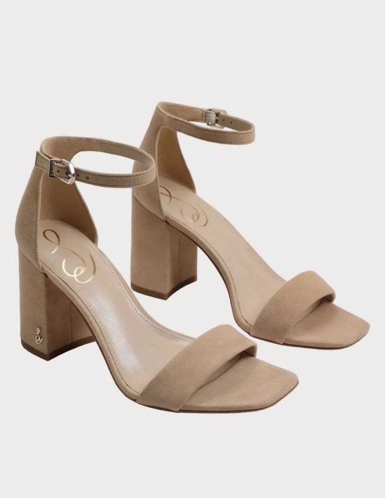 Daniella Block Heel Sandal - Oatmeal Suede