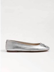 Edelman Felicia Luxe Ballet Flat In Soft Silver - Soft Silver