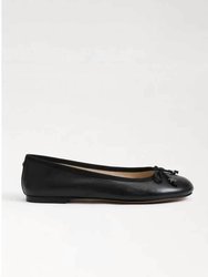 Felicia Luxe Ballet Flat In Black - Black