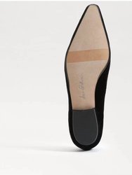 Janina Luster Pointed Toe Flat In Black Velvet