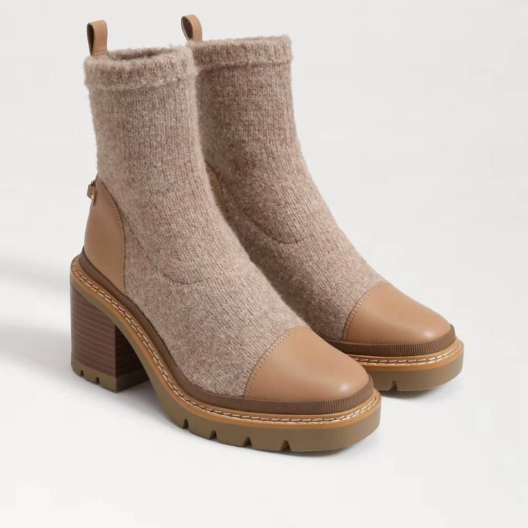 Rozanna Knit Bootie In Luxe Tan