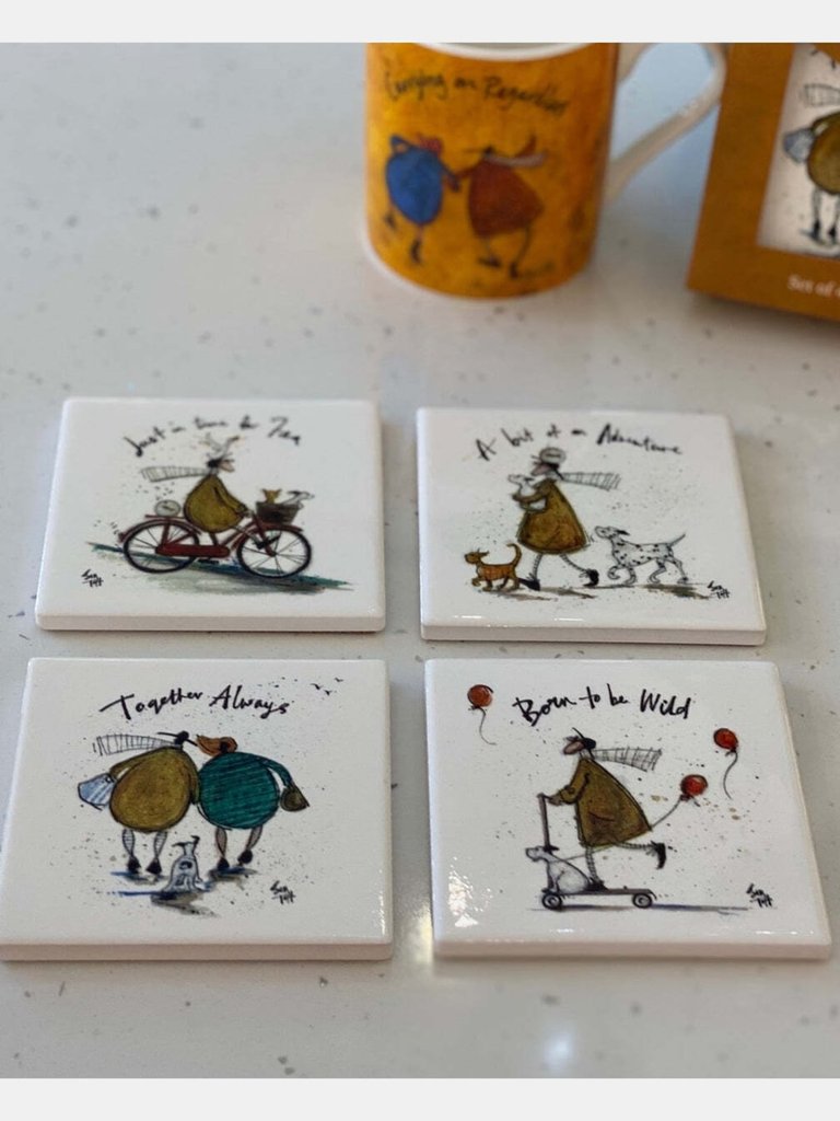 Sam Toft Mustard Collection Coaster Set (Pack of 4)