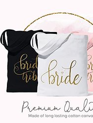 11 Piece Set of Bride And Bride Tribe/Bridesmaid Tote Bags