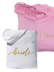 11 Piece Set of Bride And Bride Tribe/Bridesmaid Tote Bags