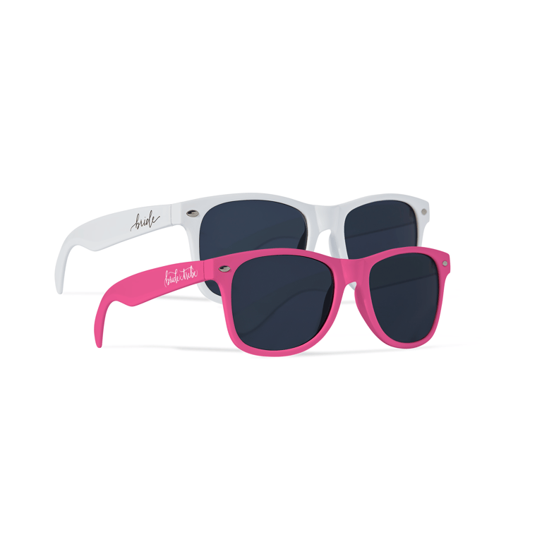 11 Piece Set Of Bride And Bride Tribe Sunglasses - Neon Pink