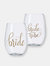 16 oz. Bride Durable Plastic Stemless Wine Cups