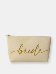 Blush Pink Bridesmaid Faux Leather Makeup Bag