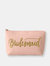 Blush Pink Bridesmaid Faux Leather Makeup Bag - Blush Pink