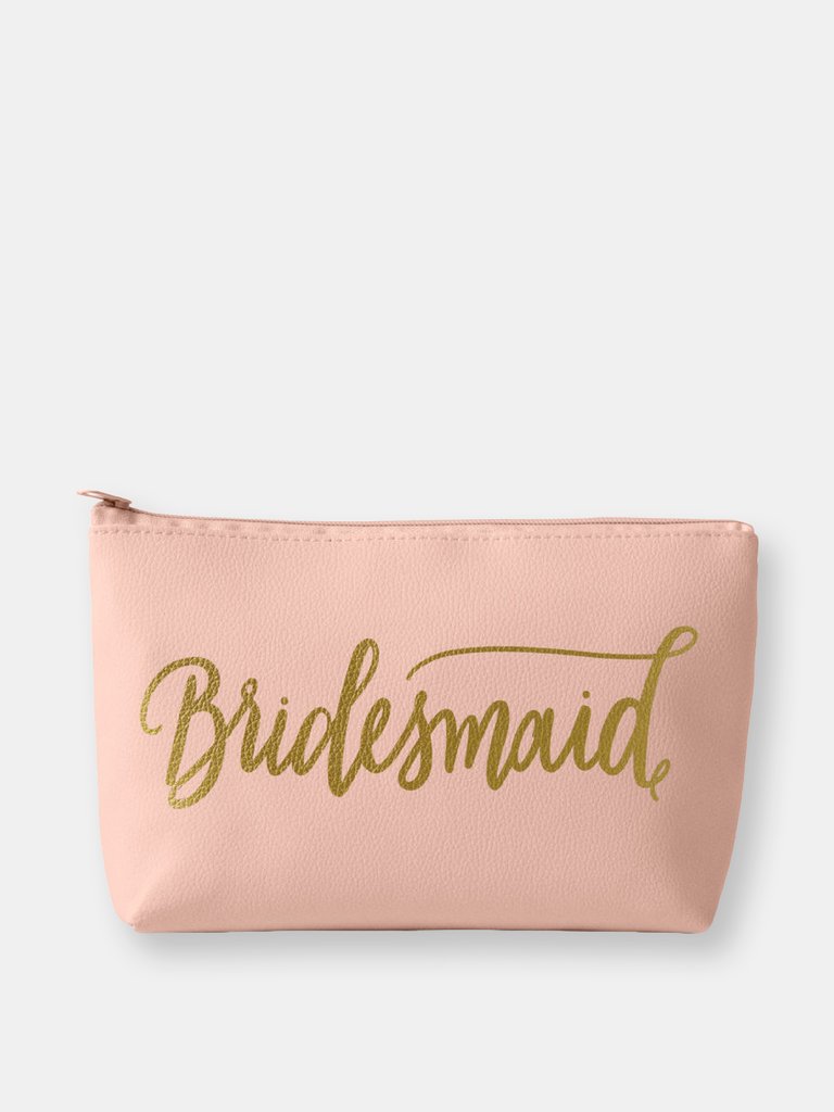 Blush Pink Bridesmaid Faux Leather Makeup Bag - Blush Pink