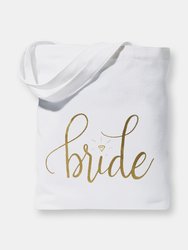 Bride Canvas Beach Tote Bag - White