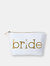 Bride Canvas Makeup Bag - Champagne Logo - White
