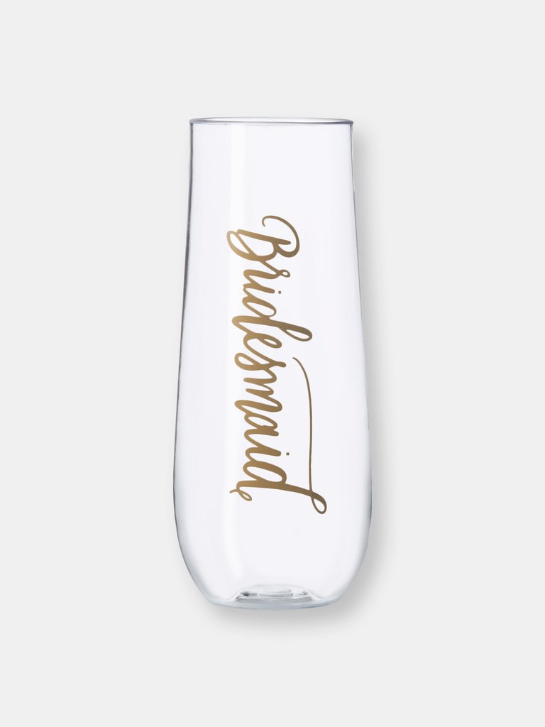 Bridesmaid Durable Plastic Stemless Champagne Glasses