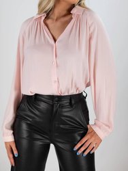 Casually Cute Sateen Blouse - Pink Souffle