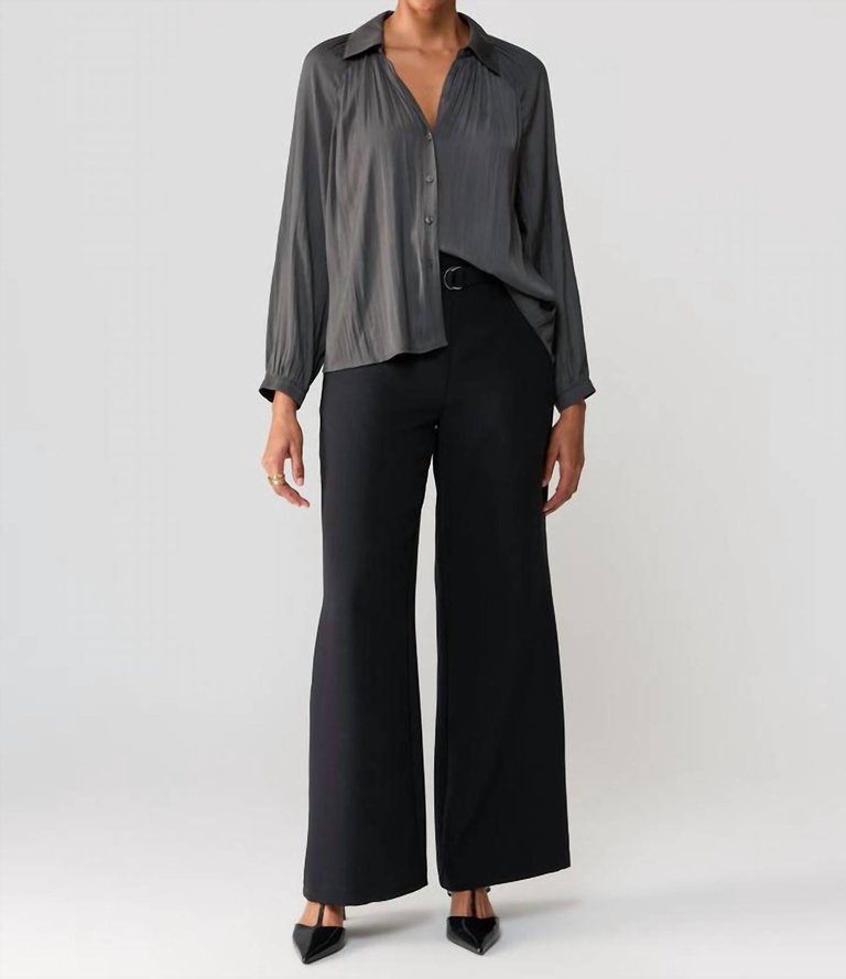 Casually Cute Sateen Blouse - Mineral