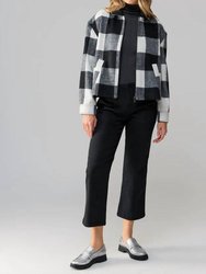 Cropped Boy Shirt Zip Up Jacket - Checkmate