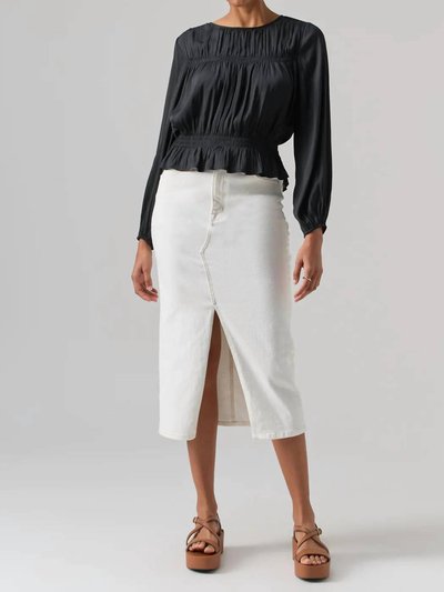 Sanctuary Clothing Denim Midi Skirt In Ivory product