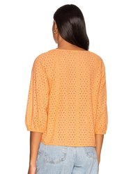 Eyelet Drawstring Blouse