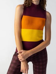 Sleeveless Mock Top - Dark Cherry Pumpkin