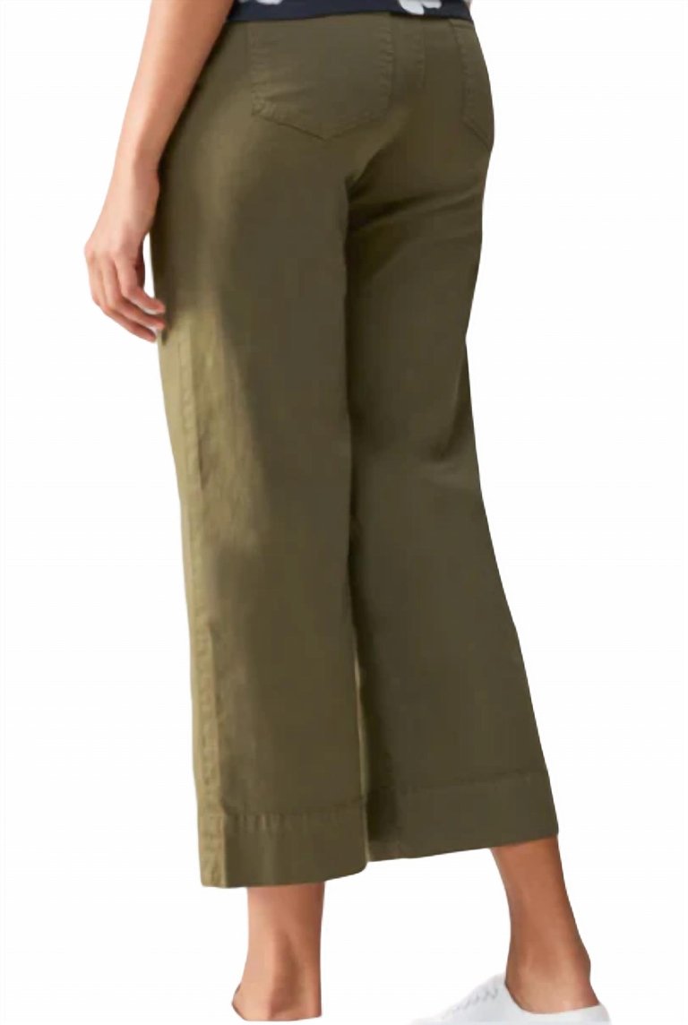 Standard Rise Wide Leg Cropped Pant In Burnt Olive
