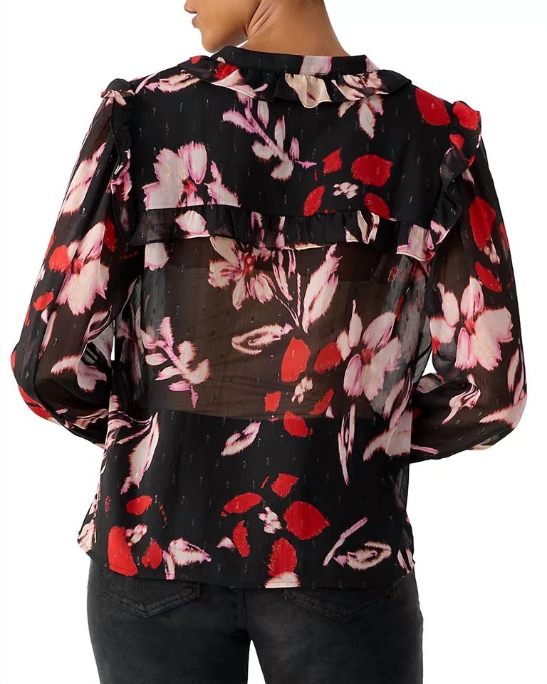 Winter Wish Blouse In Poinsettia