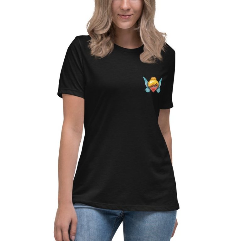 Fairy Heart Casual T-Shirt For Women - Black