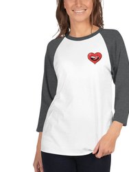 Naughty Raglan Sleeves T-Shirt For Women  - White/Charcoal Grey