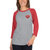 Naughty Raglan Sleeves T-Shirt For Women  - Grey/Red