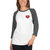 Naughty Raglan Sleeves T-Shirt For Women  - White/Charcoal Grey