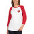 Naughty Raglan Sleeves T-Shirt For Women  - White/Red