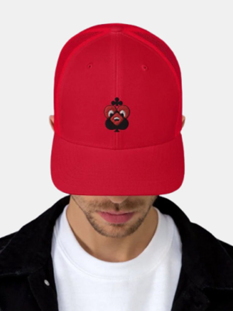 Trucker Lucky Heart Cap - Red