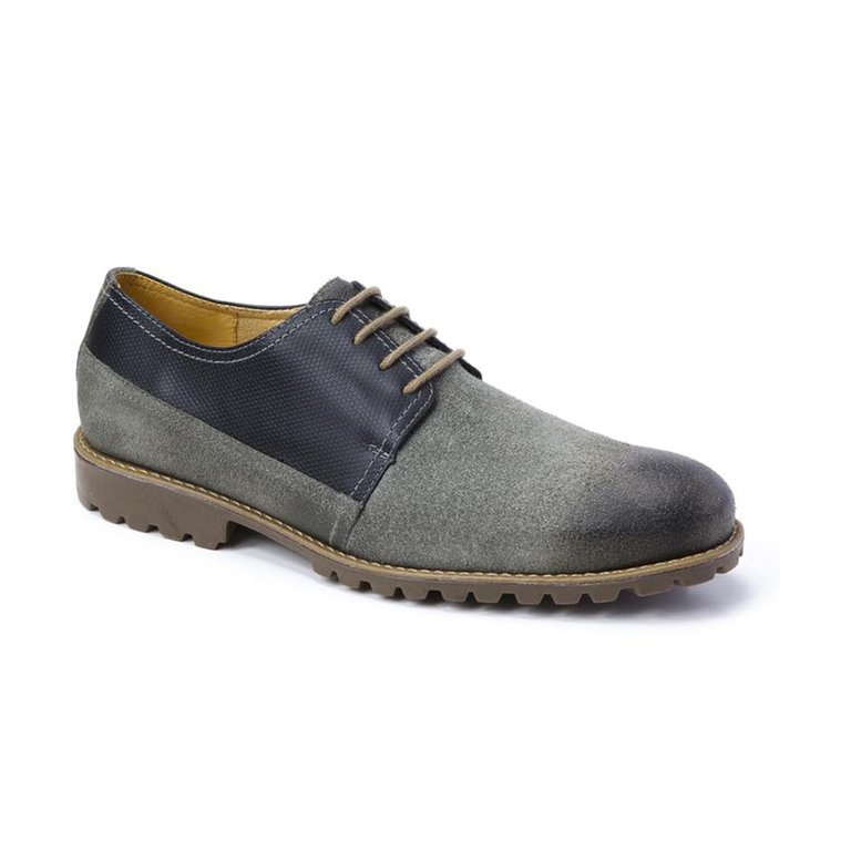 Alexis Derby Shoes 4 Eyelet Plain Toe - Grey