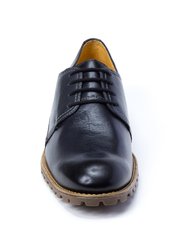 Alexis Derby Shoes 4 Eyelet Plain Toe - Navy